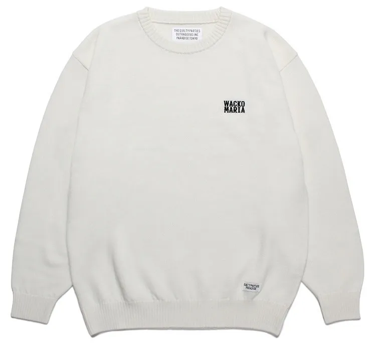 WACKO MARIA  |Crew Neck Pullovers Unisex Wool Street Style Plain Logo