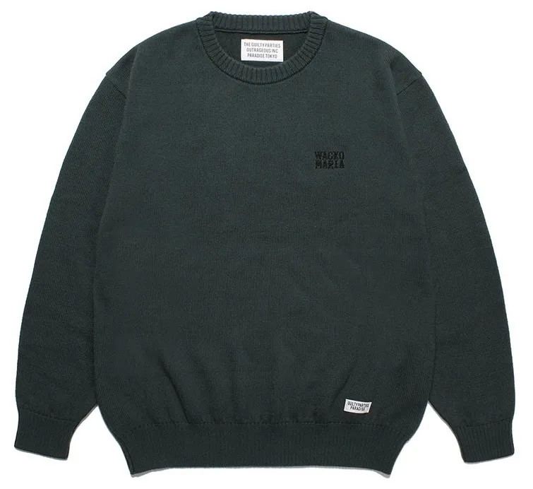 WACKO MARIA  |Crew Neck Pullovers Unisex Wool Street Style Plain Logo