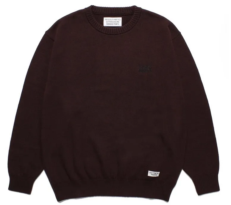 WACKO MARIA  |Crew Neck Pullovers Unisex Wool Street Style Plain Logo