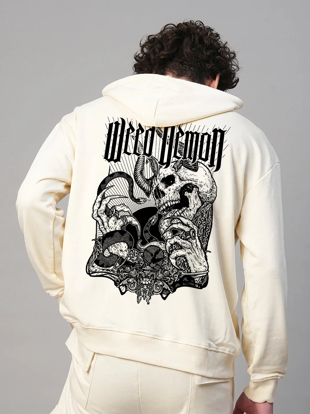 Weed Demon Men Drop Shoulder Premium Terry Hoodie