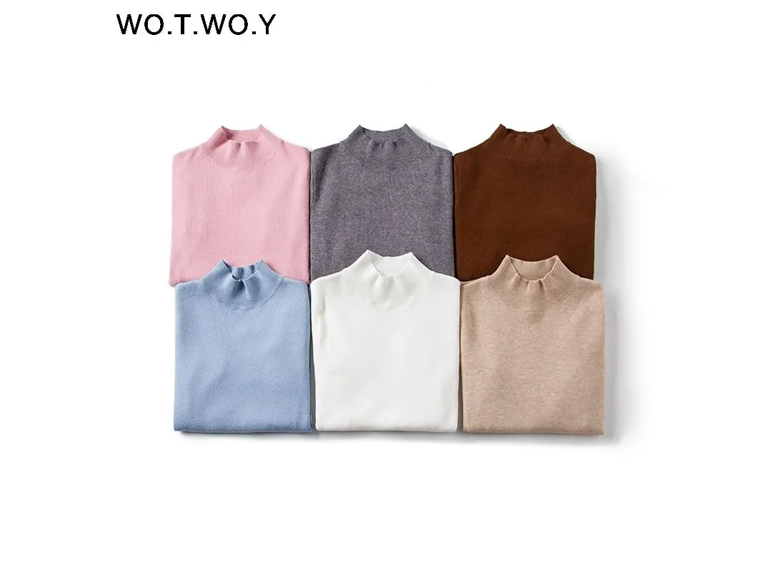 Winter Solid Cashmere Sweater Women Knitted Long Sleeve Turtleneck Sweaters Women Slim Fit Basic Pullovers |Pullovers|