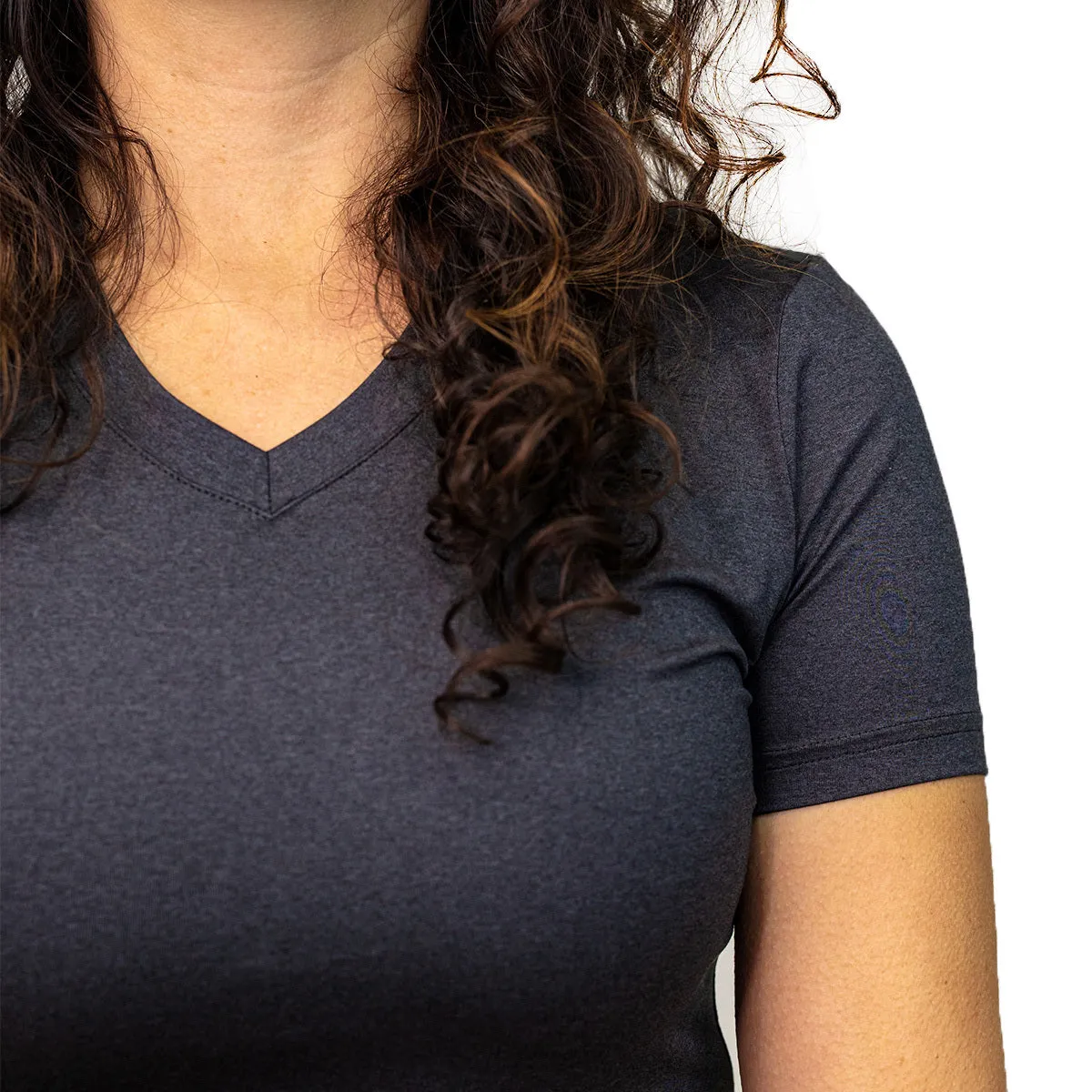 Women's cOOl down V Neck - Dark Gray Heather