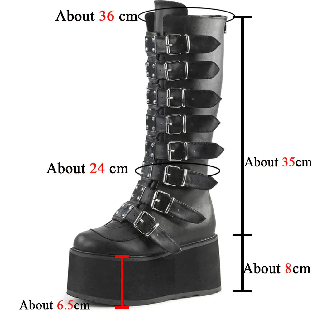 Women's Handmade Autumn Solid Buckle Zipper Fashion Mid Calf Boots