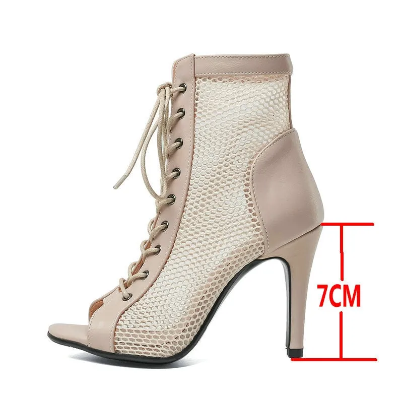 Women's Indoor Party Dance Synthetic Lining Material High Heels Boots