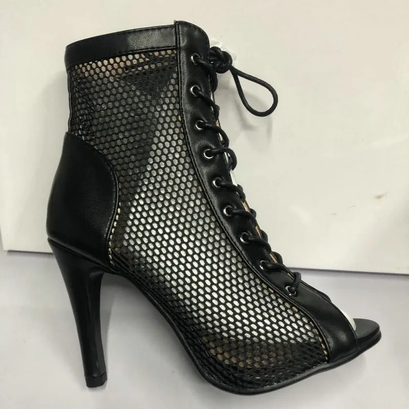 Women's Sexy Covered Black Party Indoor Dance High Heels Boots