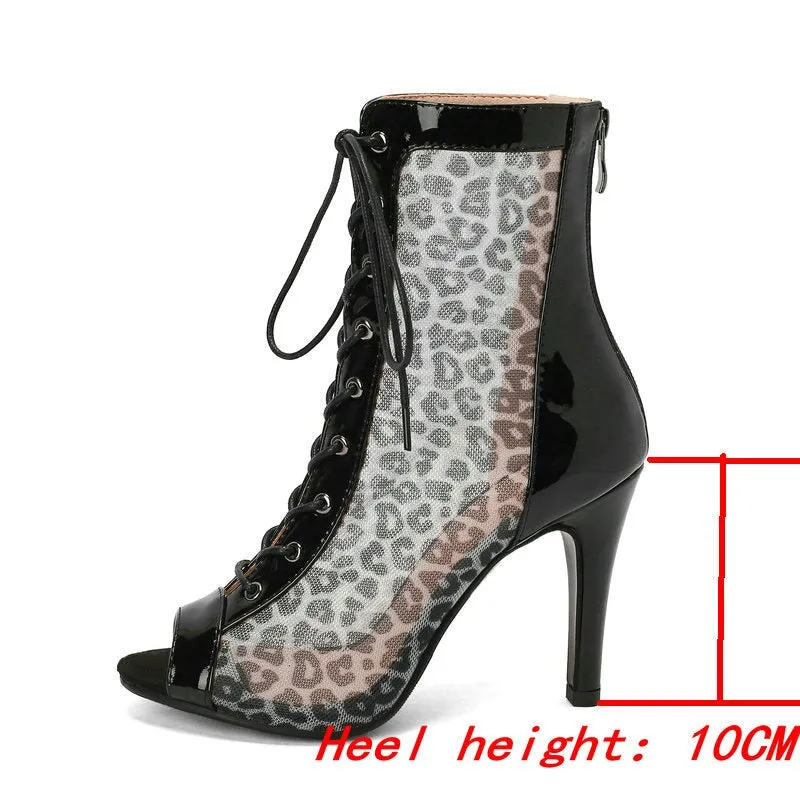 Women's Summer Fashion Comfort Open-Toe Zipper High Heel Boots