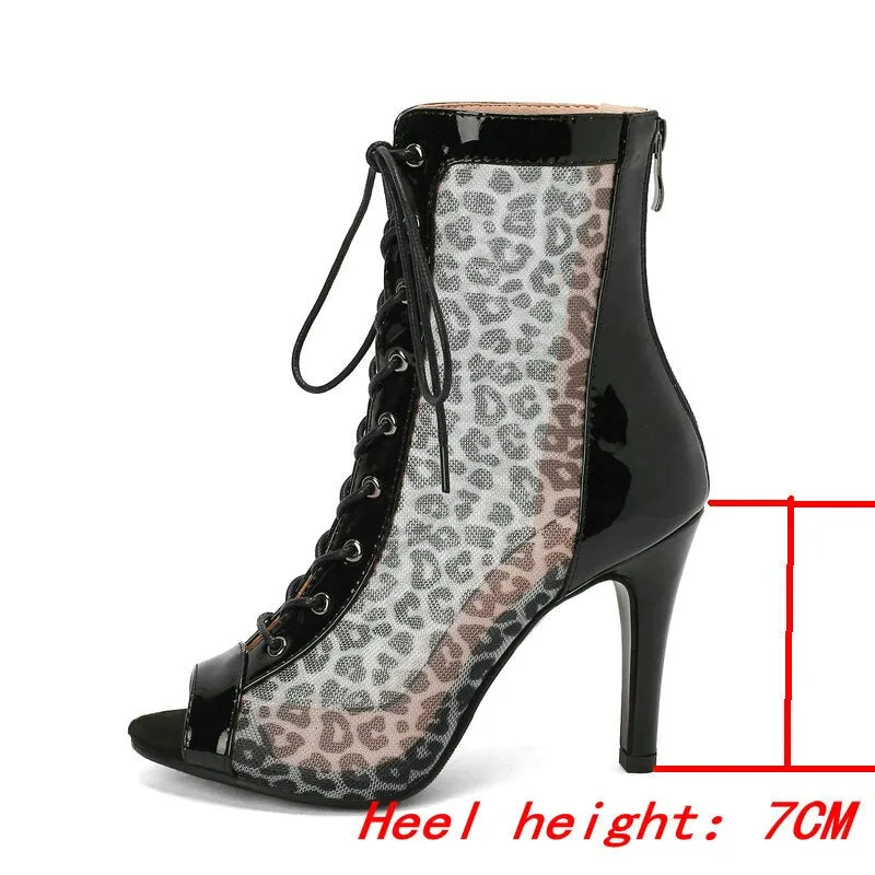 Women's Summer Fashion Comfort Open-Toe Zipper High Heel Boots