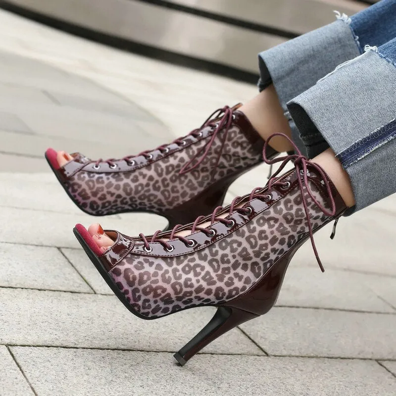 Women's Summer Fashion Comfort Open-Toe Zipper High Heel Boots