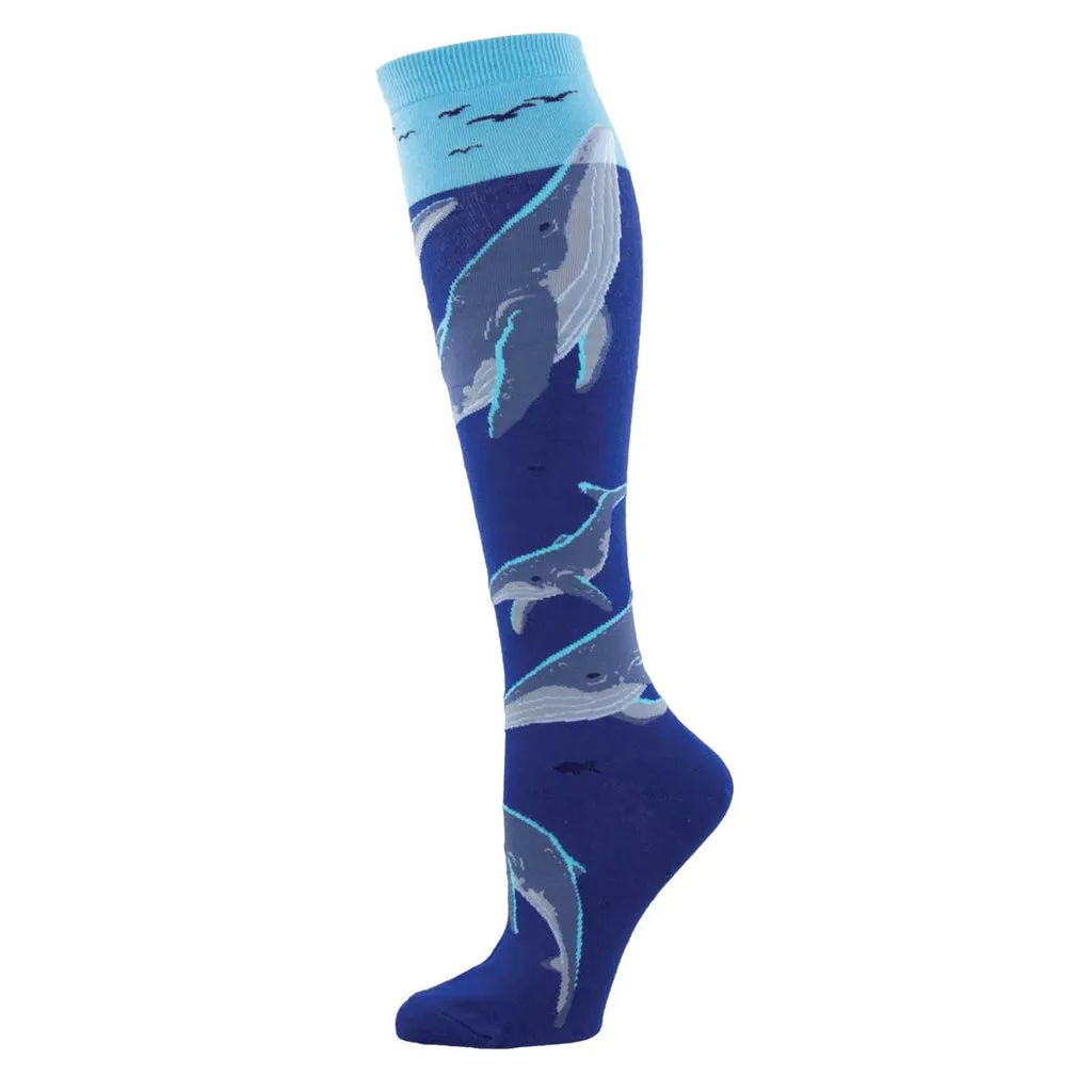 Women's Whale Watching Knee High Socks