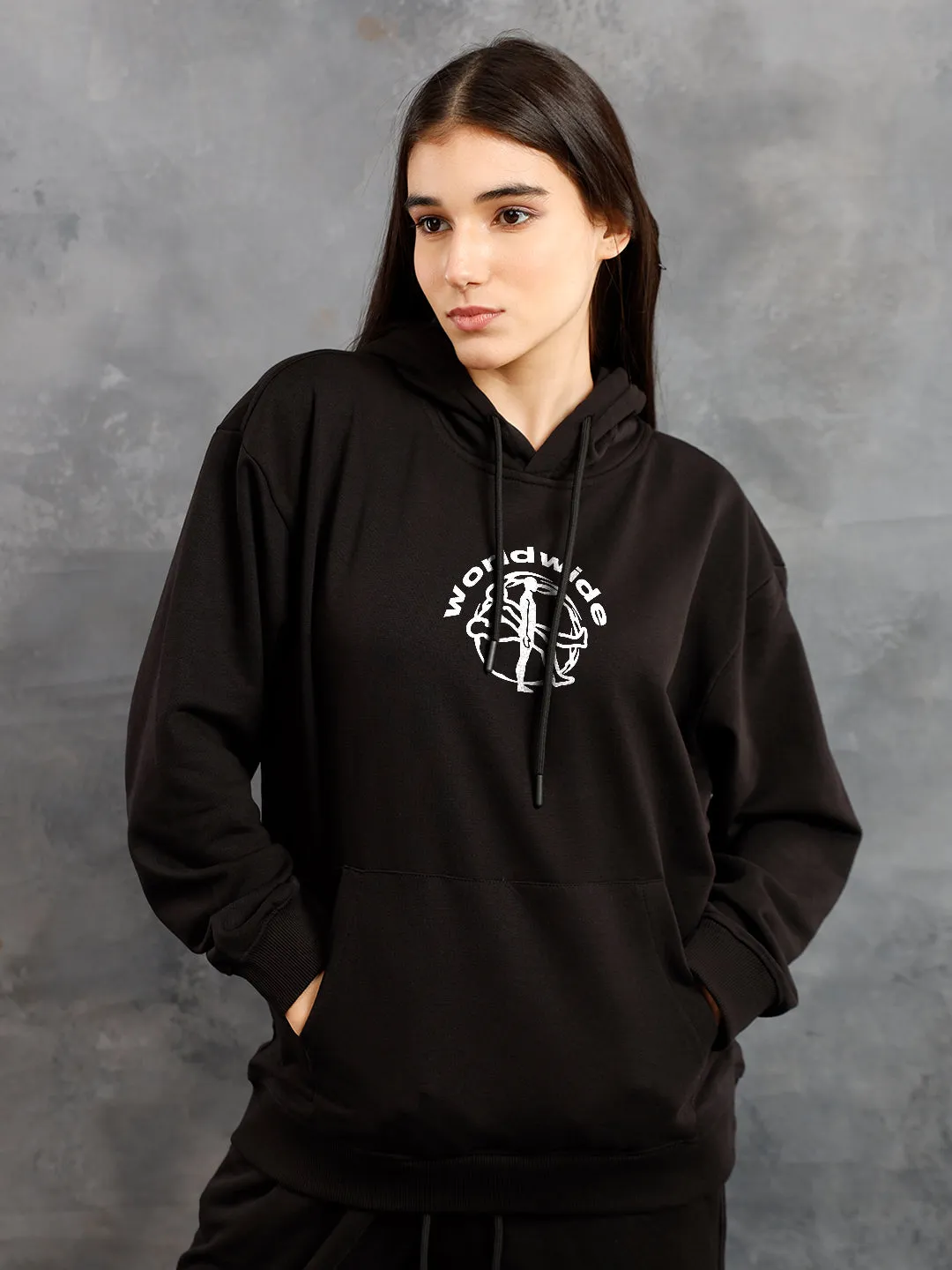 Worldwide Women Drop Shoulder Premium Terry Hoodie