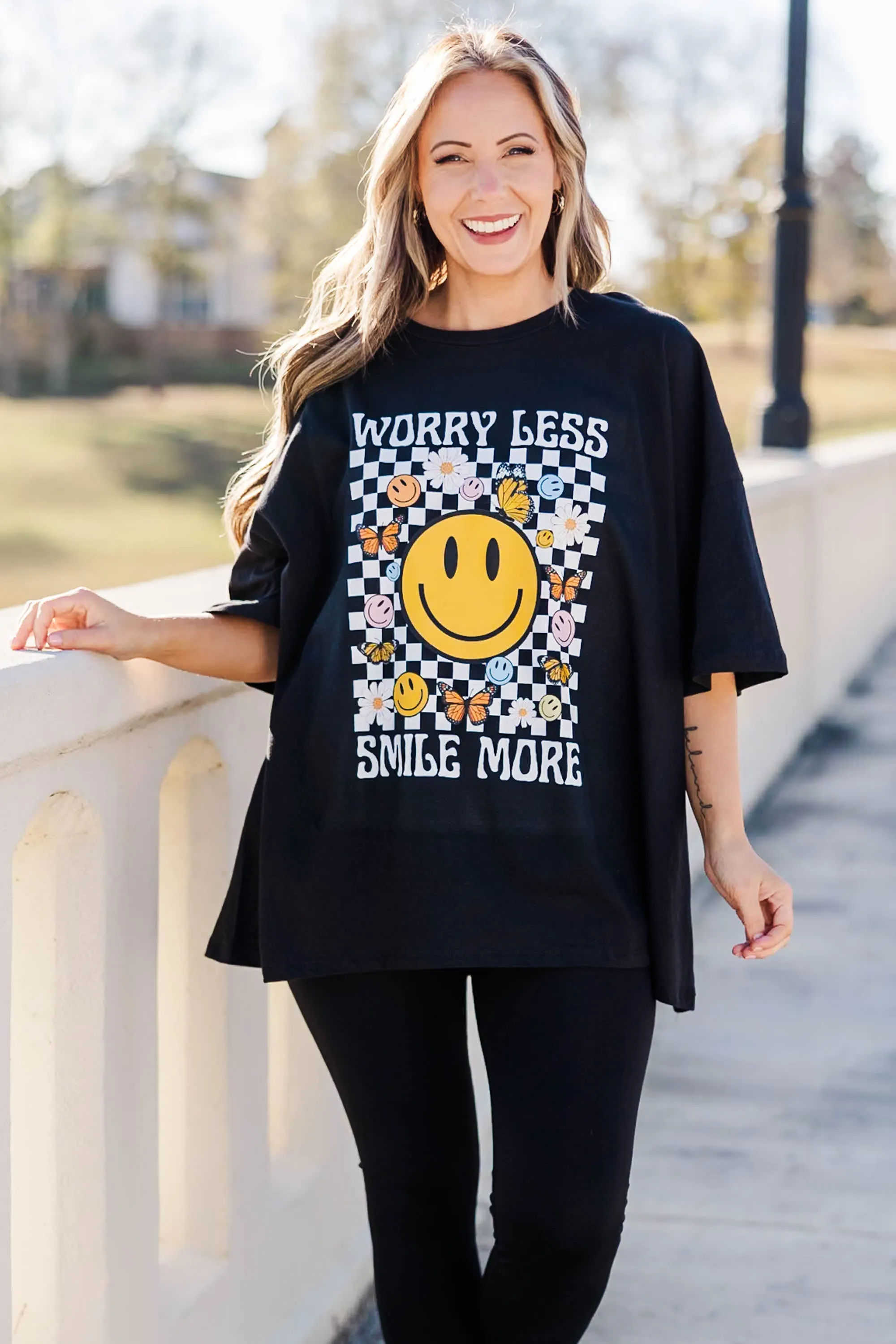 Worry No More Boyfriend Tee, Black