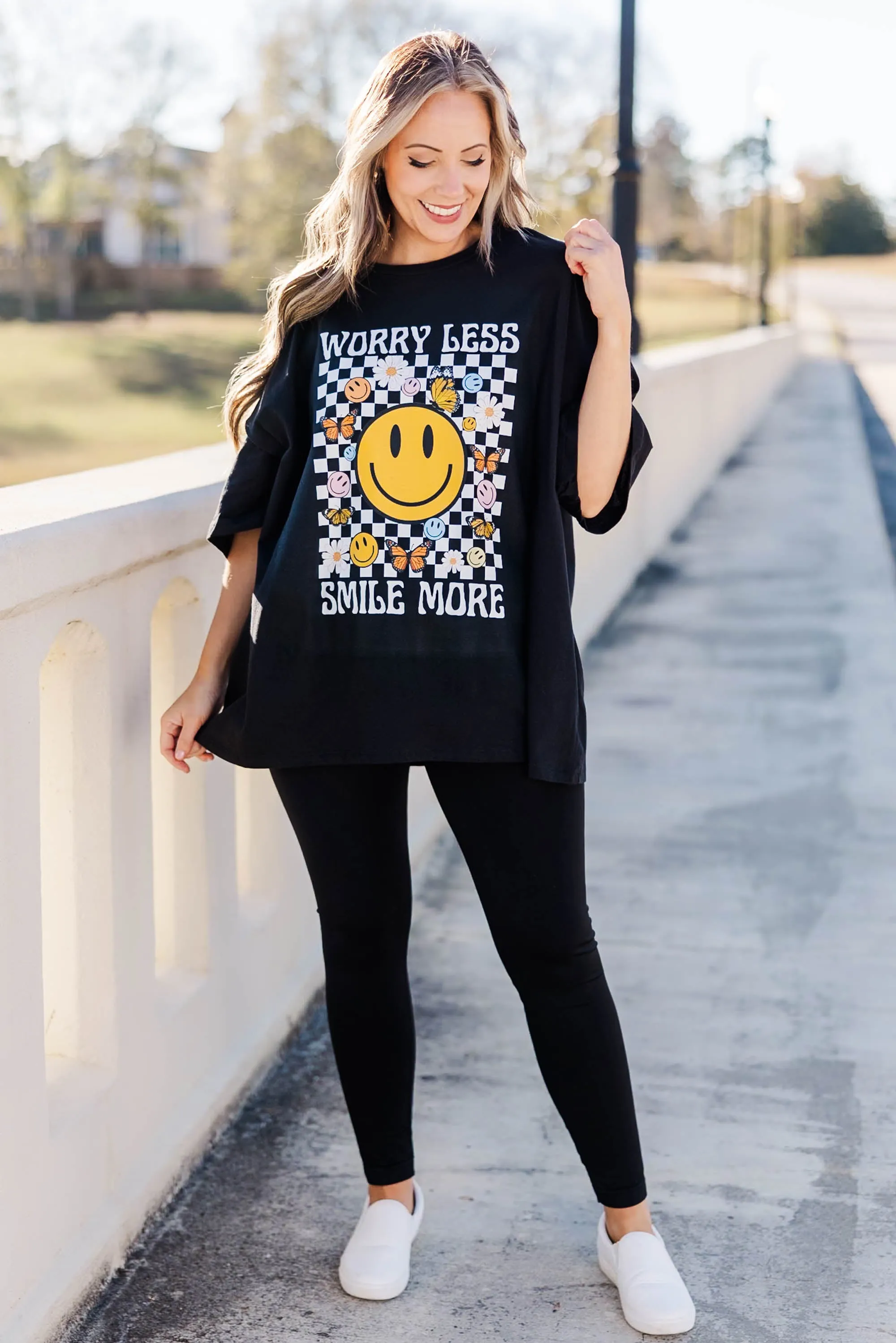 Worry No More Boyfriend Tee, Black