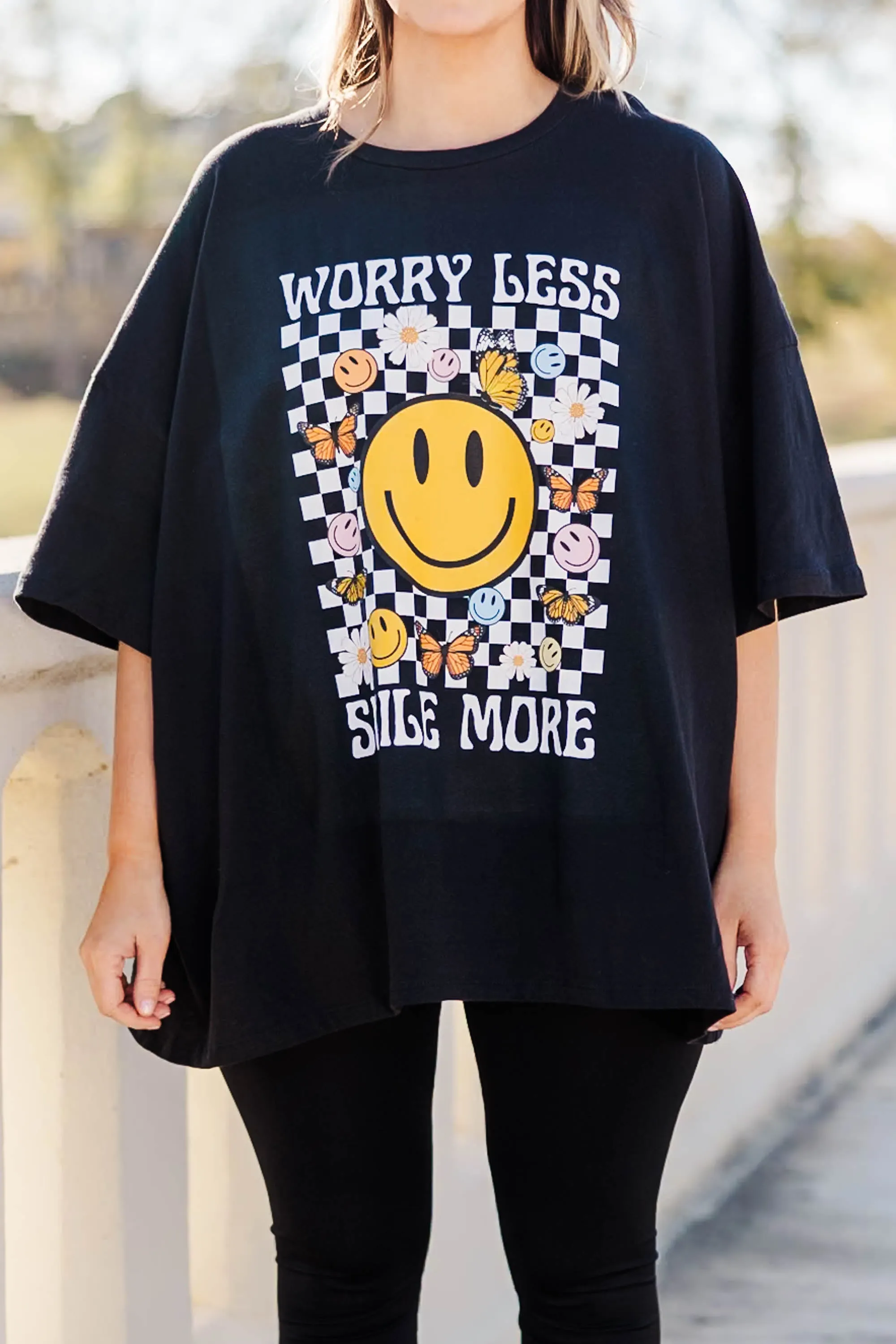 Worry No More Boyfriend Tee, Black