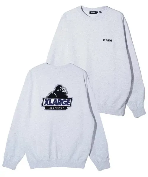 X-Large  |Crew Neck Pullovers Unisex Street Style Long Sleeves Plain