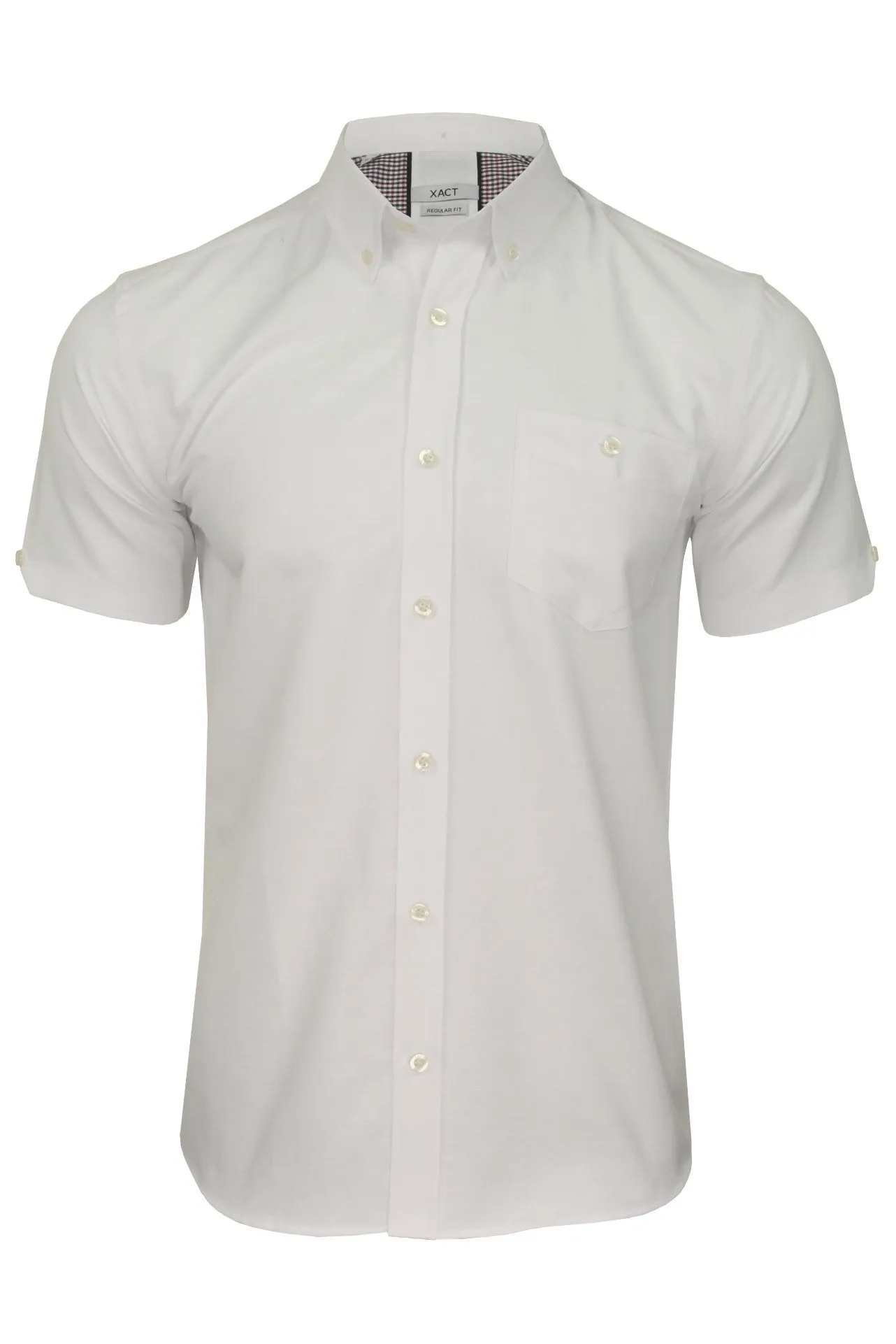 Xact Mens Button Down Oxford Shirt - Short Sleeved