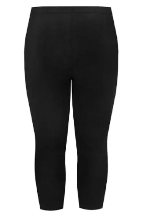 YOURS 2 PACK Curve Black Stretch Cropped Leggings