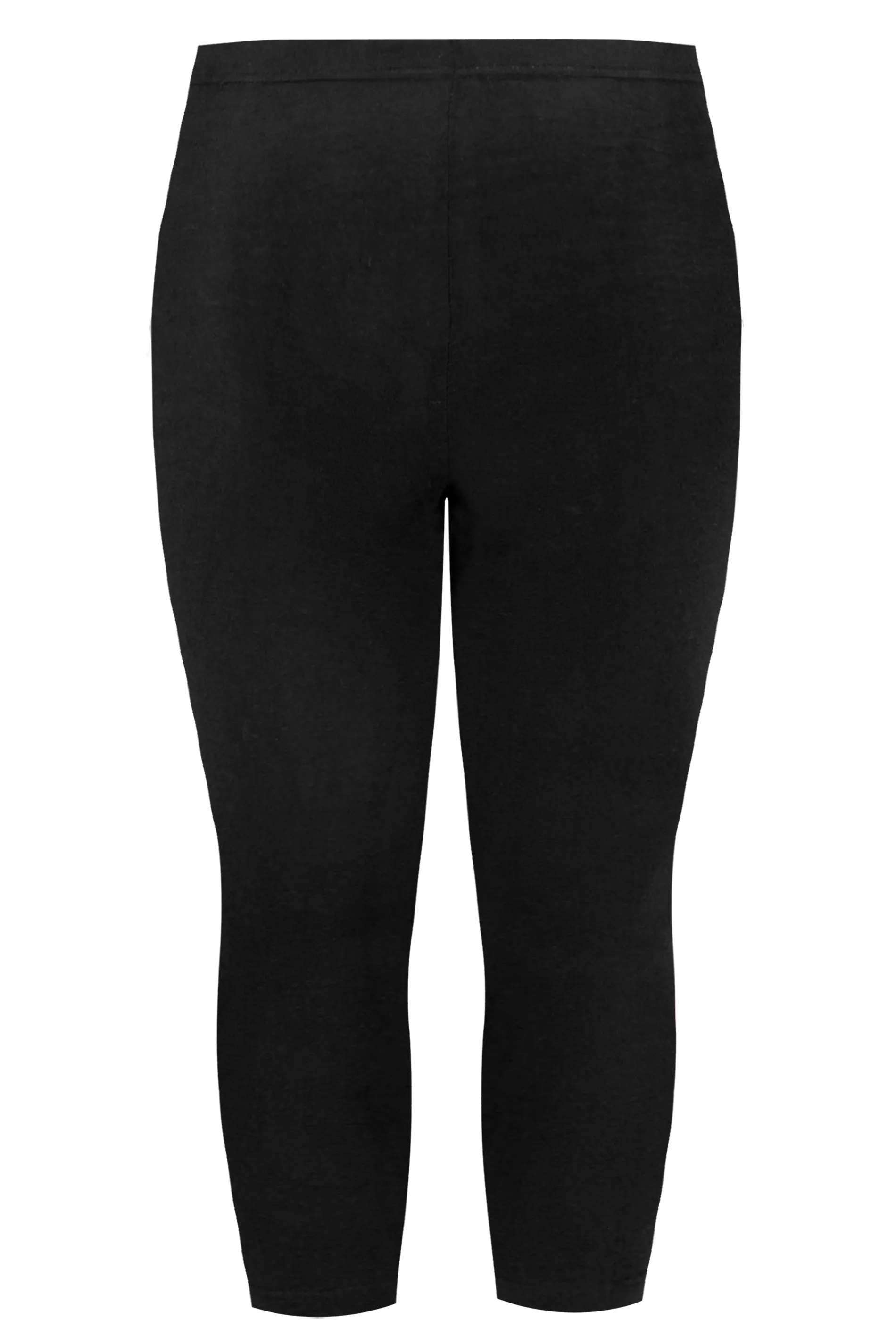 YOURS 2 PACK Curve Black Stretch Cropped Leggings