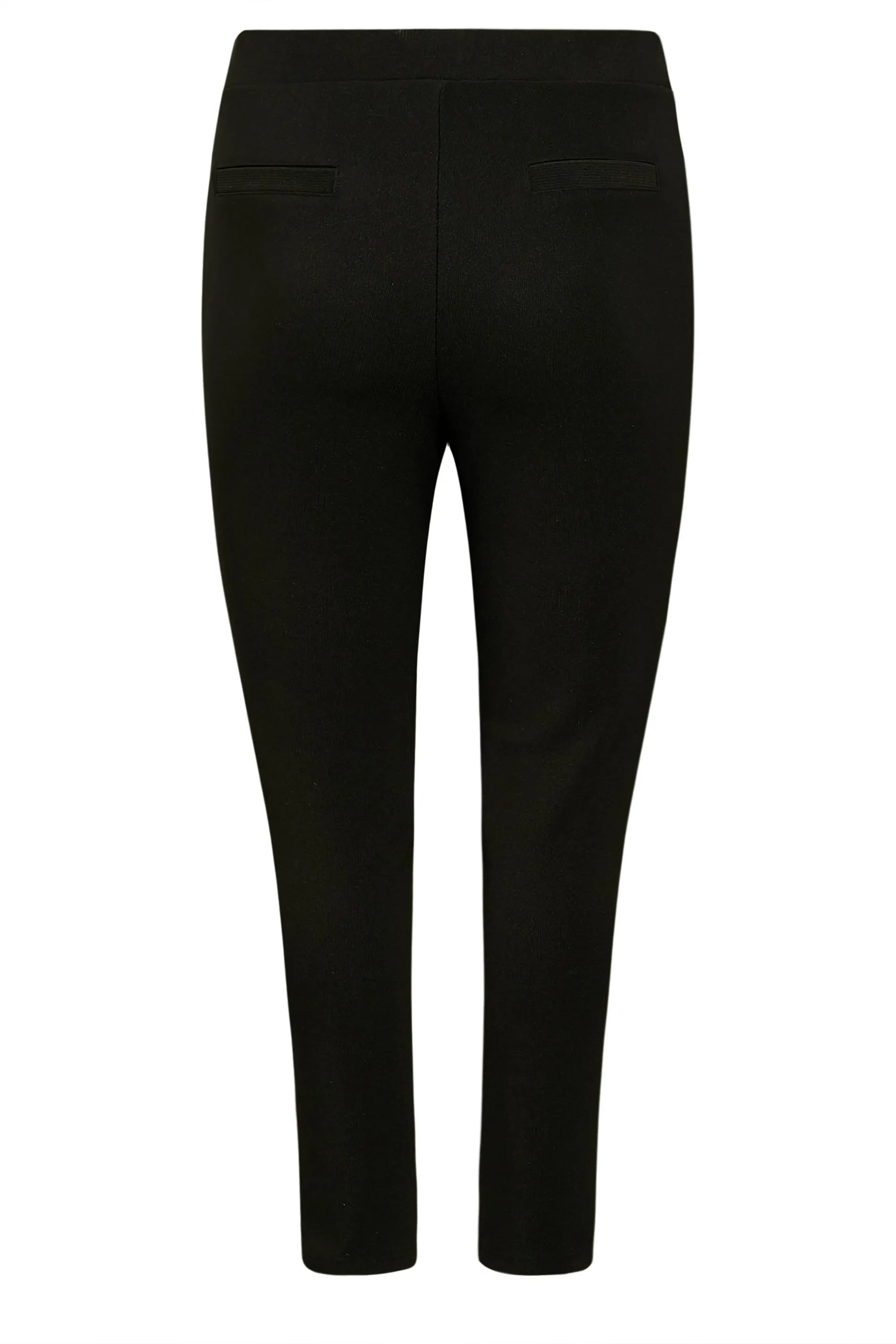 YOURS Curve Black Stretch Ribbed Split Hem Leggings