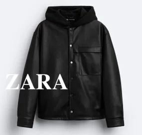 ZARA  |Faux Fur Long Sleeves Shirts