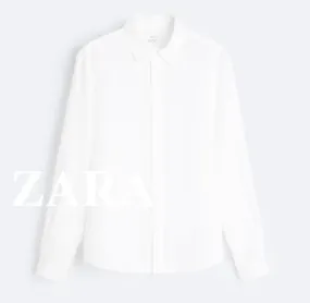 ZARA  |Linen Long Sleeves Plain Shirts