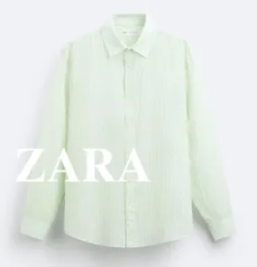 ZARA  |Long Sleeves Plain Cotton Shirts